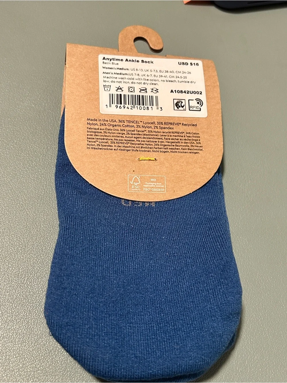 allbirds Blue Anytime Ankle Socks - Low-Cut Athletic Pair